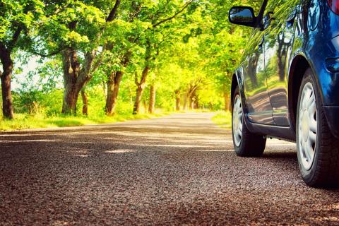 Driving on a country road